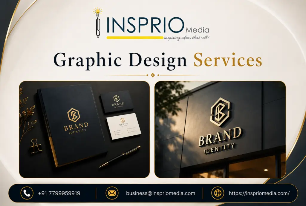 Graphic Design Services including logo design, branding, social media creatives, brochures, and marketing materials by Insprio Media
