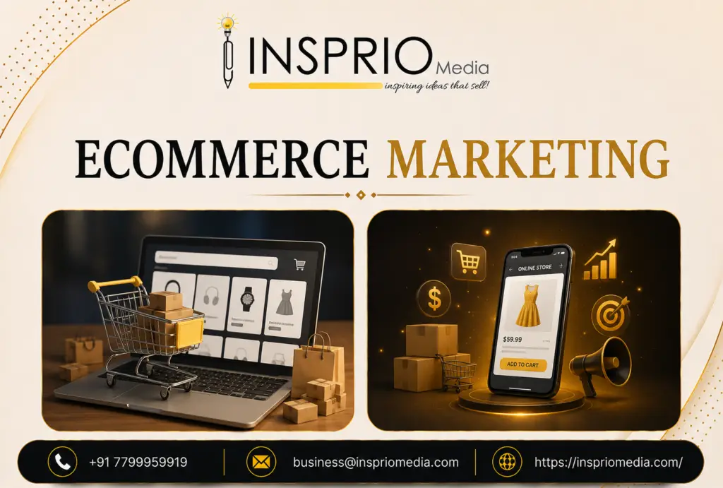 Ecommerce Marketing services helping online stores increase traffic, conversions, and sales with SEO, social media, and performance marketing