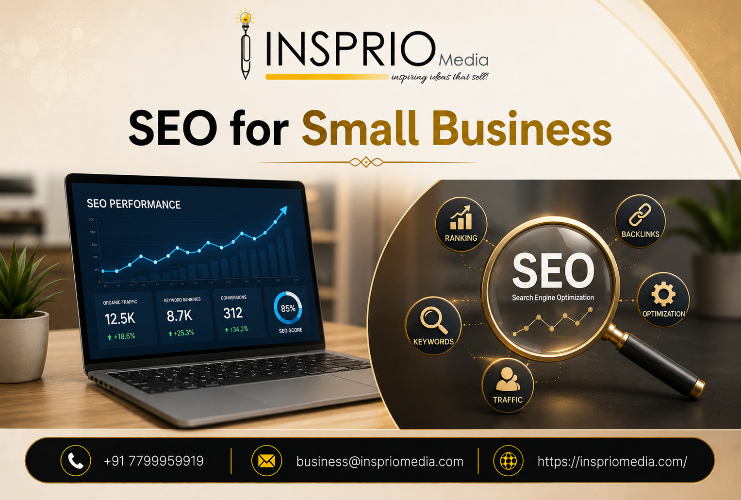 SEO for small business strategy including keyword research, local search and website optimisation
