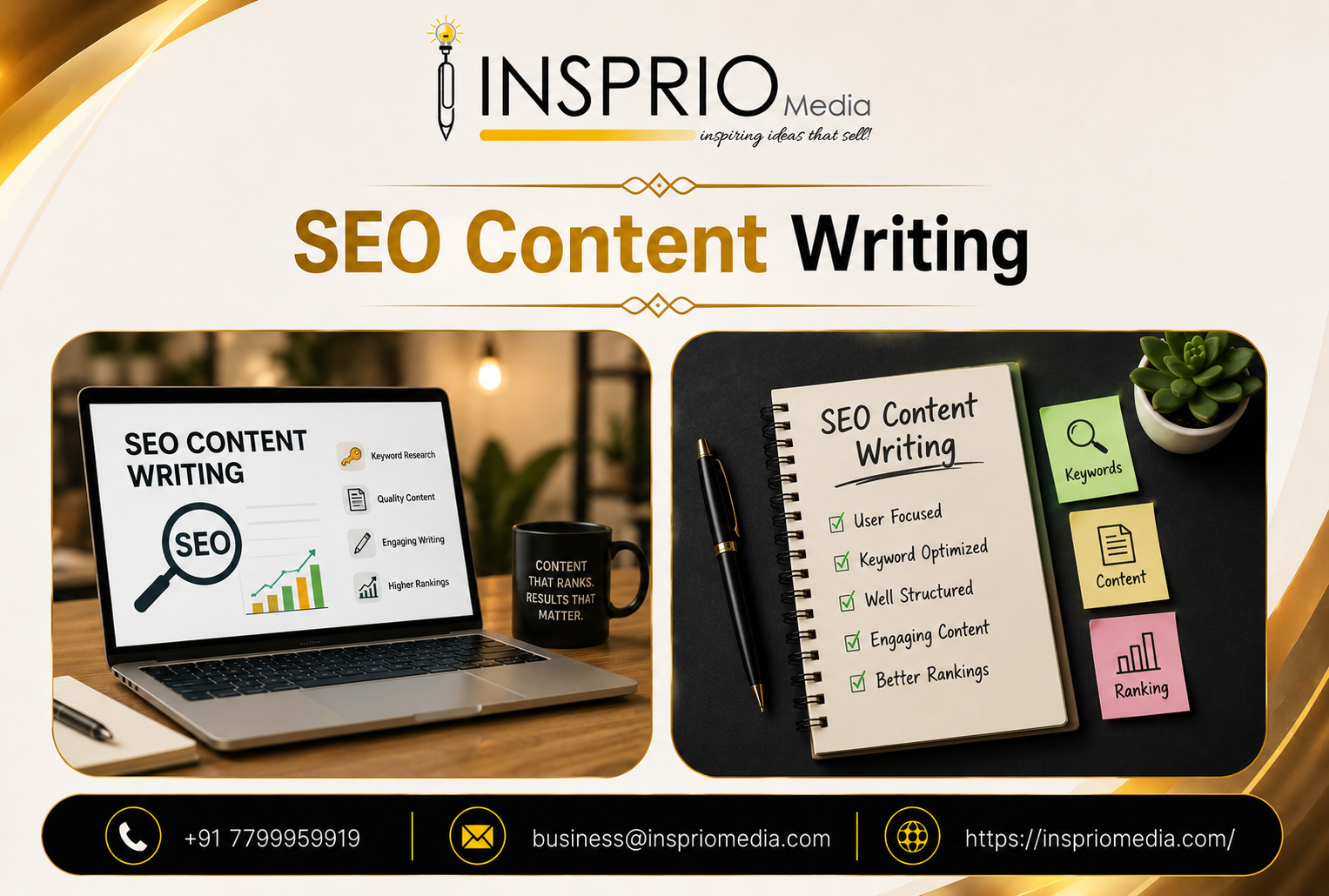 Professional search-optimized content creation for business websites