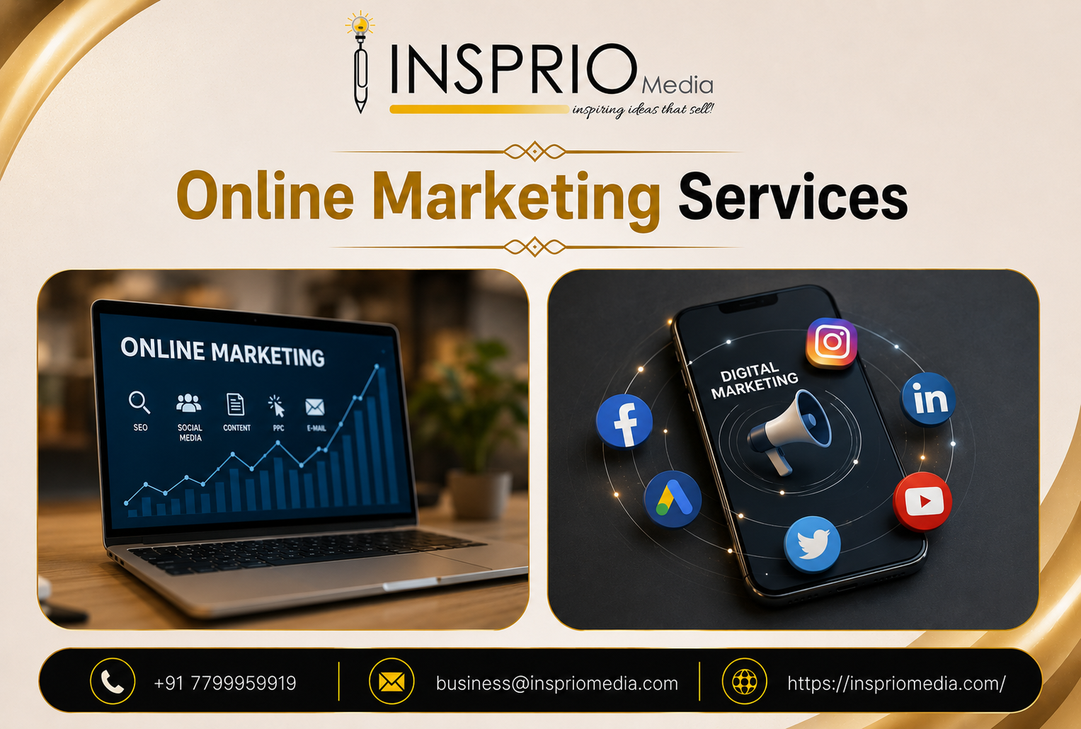 Online marketing services for SEO, social media, paid advertising, branding and website growth