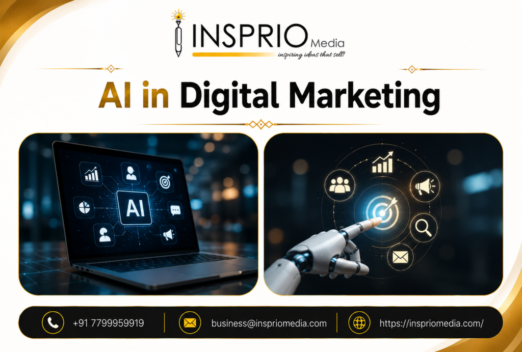 AI in Digital Marketing strategy helping businesses improve automation, advertising, SEO and customer engagement