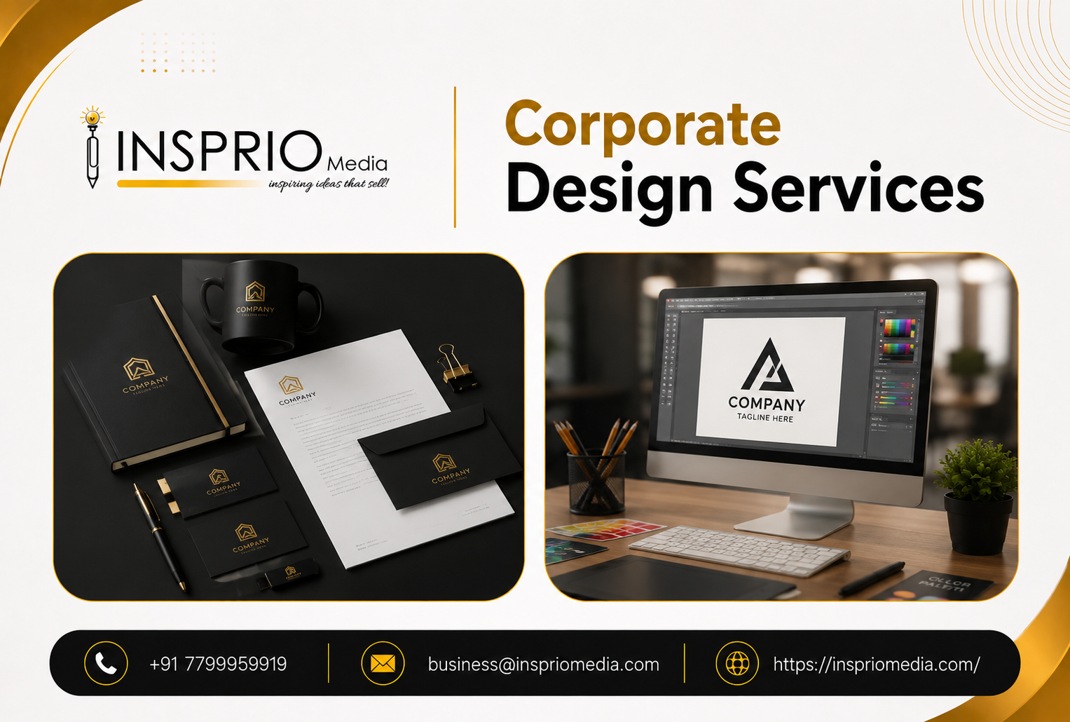 Professional corporate design services for business branding and communication