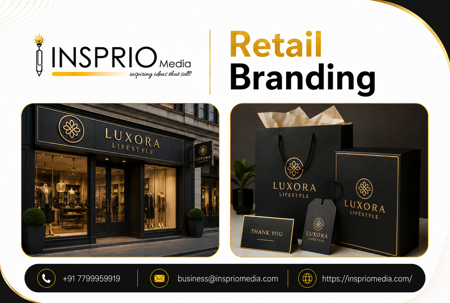 Professional store branding, signage and retail display design by Insprio Media