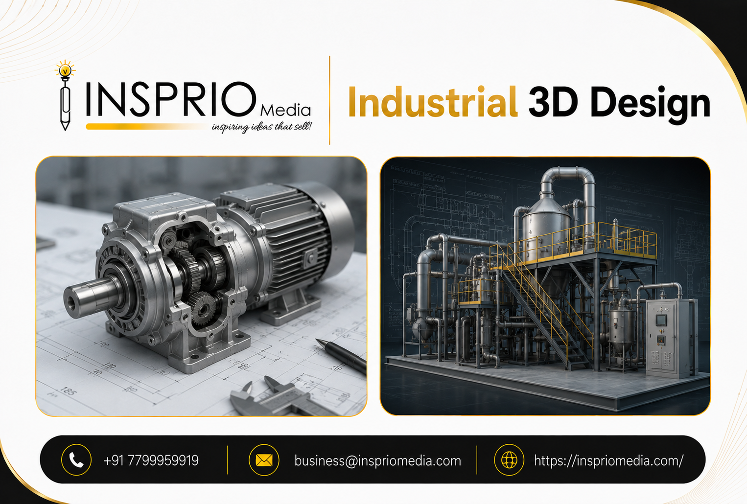 Industrial product modelling and realistic 3D visualization by Insprio Media