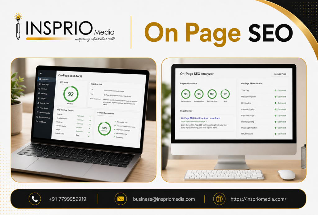 On Page SEO checklist for business websites by Insprio Media