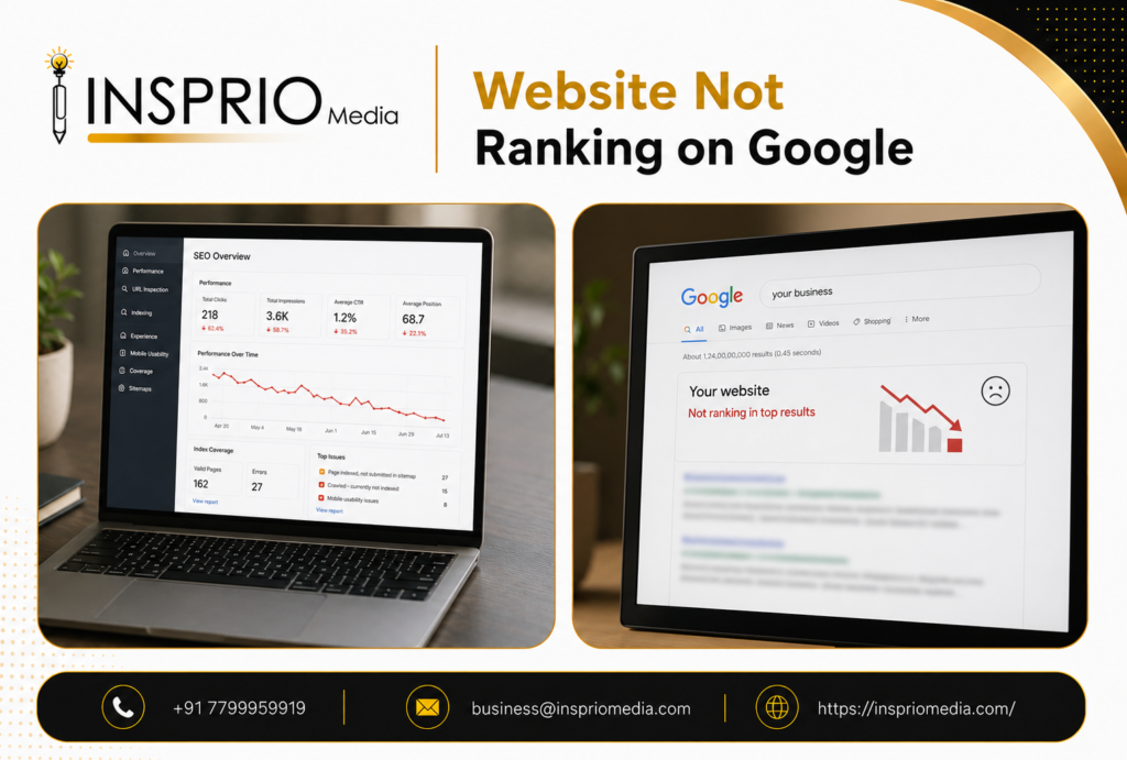 Website Not Ranking on Google SEO analysis and ranking solutions by Insprio Media
