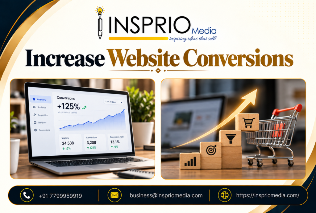 Increase Website Conversions with conversion rate optimization, better website design, strong CTAs, and digital marketing strategies