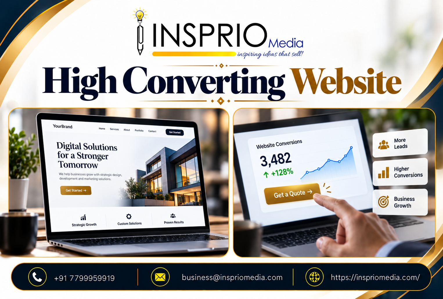 Professional high-converting business website design and development concept