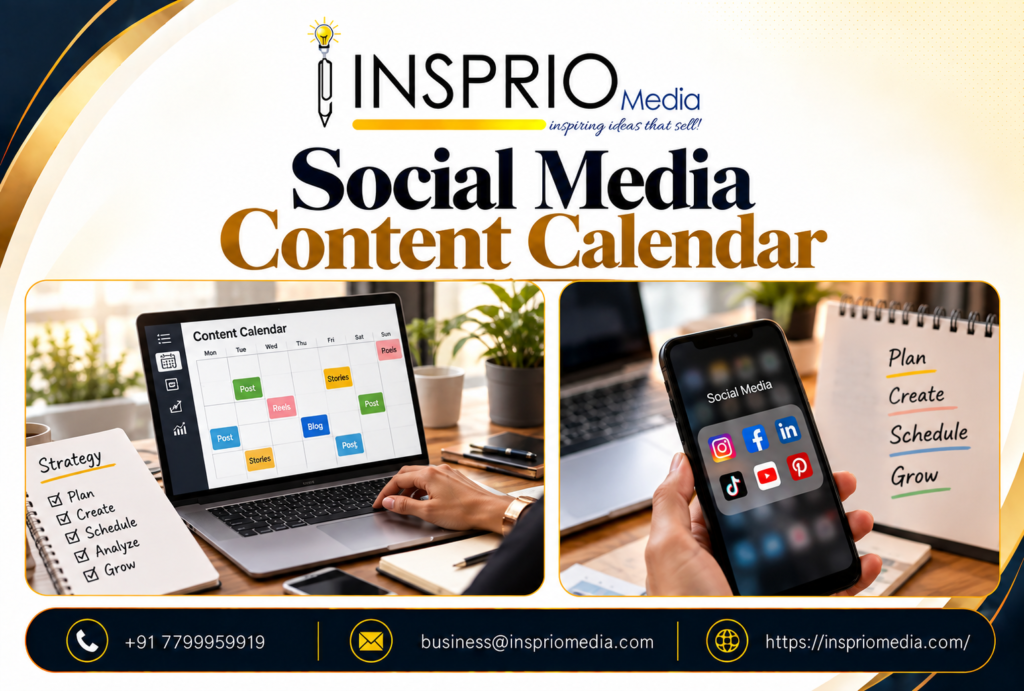Social Media Content Calendar planning for business marketing