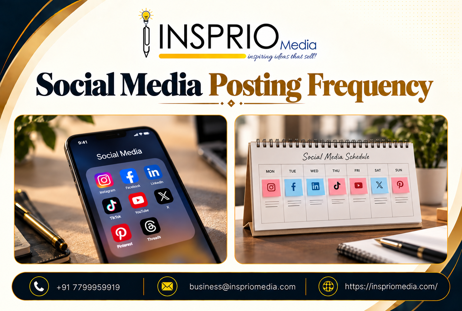 Business team planning social media posting frequency and digital marketing content
